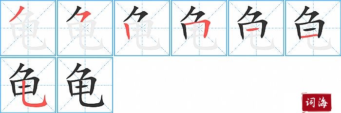 龟的笔顺、笔画